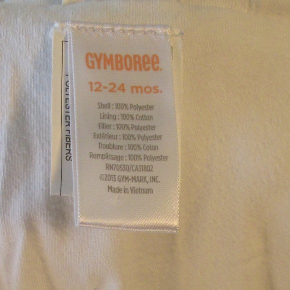 Gymboree 12-24 Mos Girls Puffy Hooded Vest White w\ Multi-Colored Pokka … - Picture 4 of 5